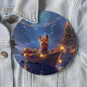Australian Terrier Weihnachtsfest Reise Button