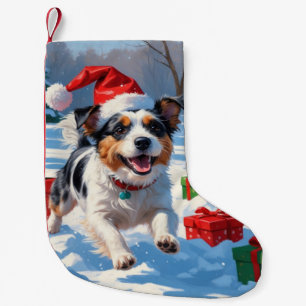 Australian Terrier Weihnachtsfestliche Schneeszene Kleiner Weihnachtsstrumpf