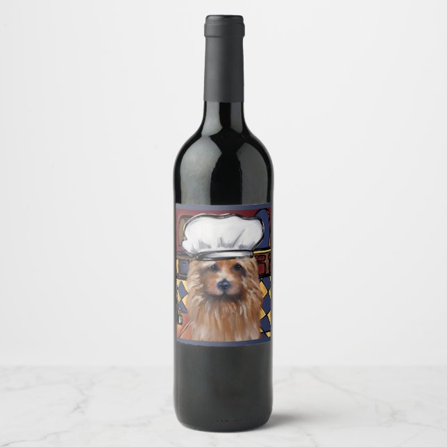 Australian Terrier Weinetikett (Vorderseite)