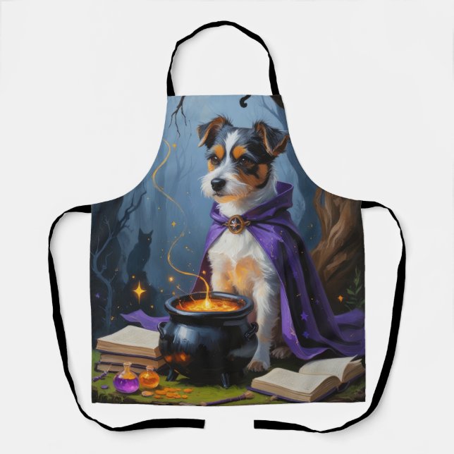 Australian Terrier Whimsical Halloween Painting Schürze (Vorderseite)
