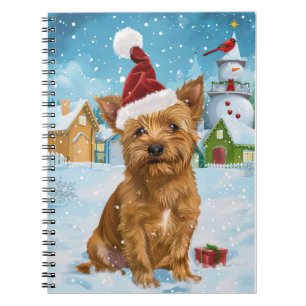 Australian Terrier Winter Wonderland Weihnachten Notizblock