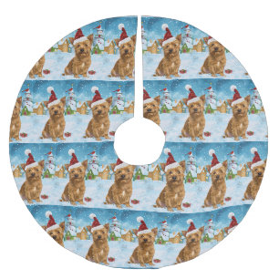 Australian Terrier Winter Wonderland Weihnachten Polyester Weihnachtsbaumdecke