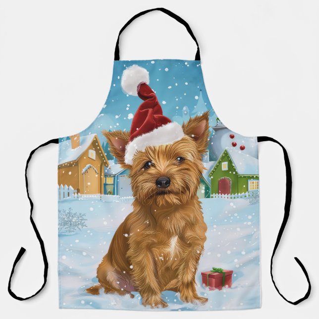 Australian Terrier Winter Wonderland Weihnachten Schürze (Vorderseite)