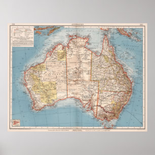 Australian Topography Map (1905) Poster
