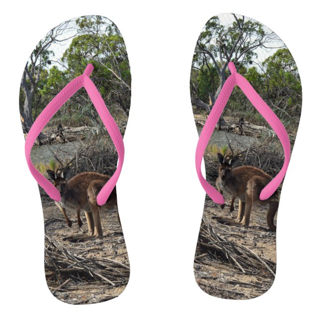 Australian Wild Bush Kangaroo, Flip Flops (Fußbett)