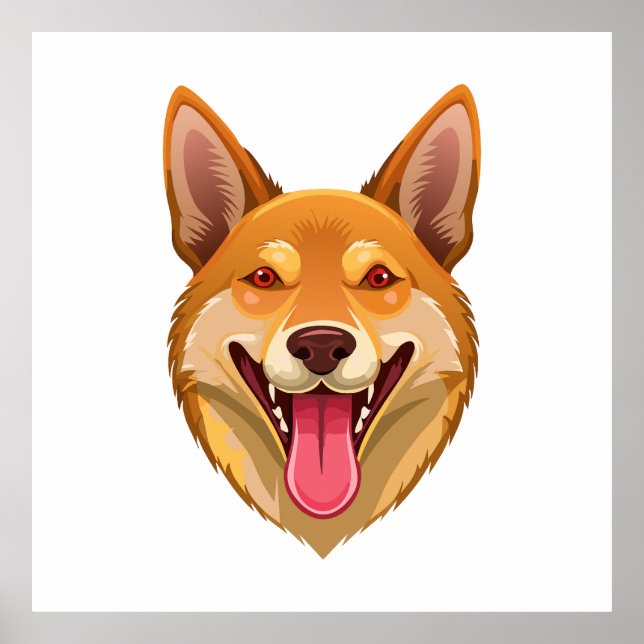 Australian wild dog dingo head poster (Vorne)
