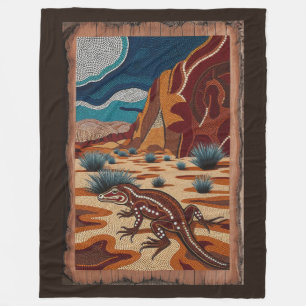 Australian Wild Lizard Wildlife Scene Fleecedecke