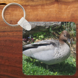 Australian Wood Duck in Tranquil Garden Schlüsselanhänger