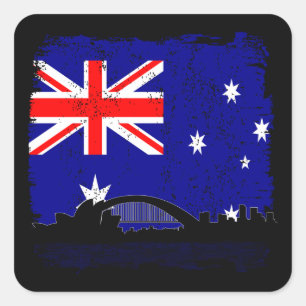 Australiana Quadratischer Aufkleber