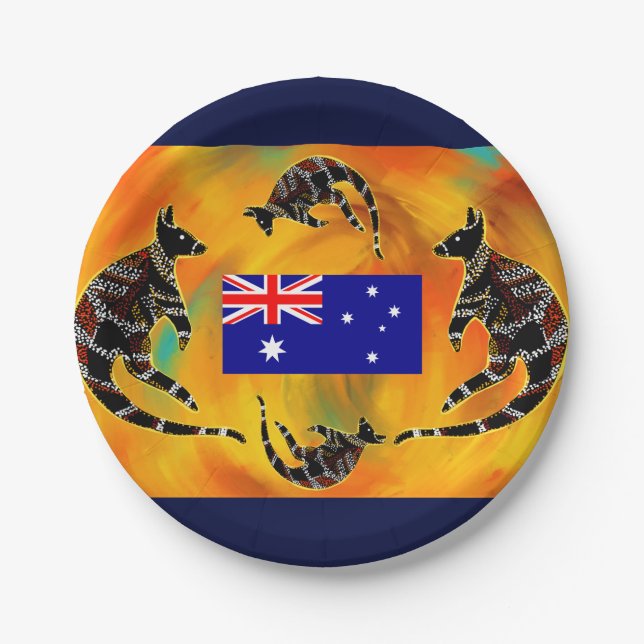 AUSTRALIANISCHE KUNST PAPPTELLER (Vorderseite)