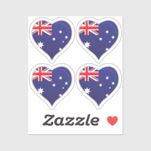 Australie amour drapeau orgueil autocollant coeur