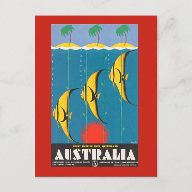 Australie avec Fish Travel Carte postale (Devant)