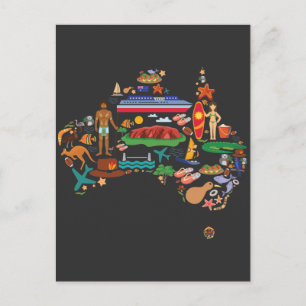 Australie Carte Australie Continent Animaux Voyage