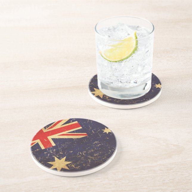Australie Drapeau Dessous de verre de conception V (Côté)