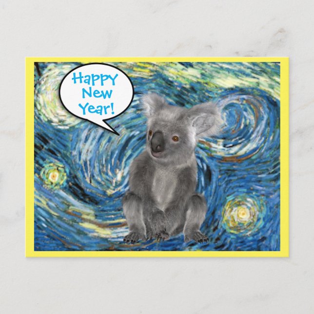Australie Koala dans Starry Night Spock carte post (Devant)