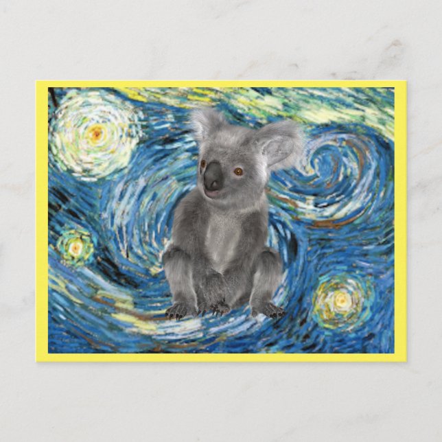 Australie Koala dans Starry Night Spock carte post (Devant)