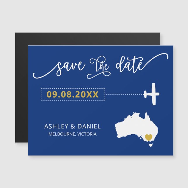 Australie Mariage Enregistrer la carte de date, Ca (Devant / Derrière)