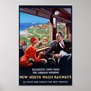 Australie Nouvelle-Galles du Sud Poster vintage re