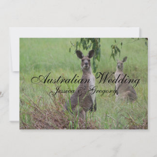 Australie Outback Kangaroos Mariage Invitations