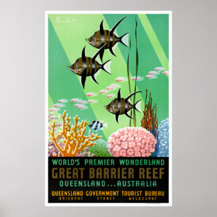 Australie Poster Vintage voyage restauré