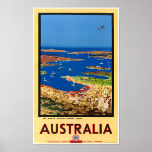 Australie Poster Vintage voyage restauré