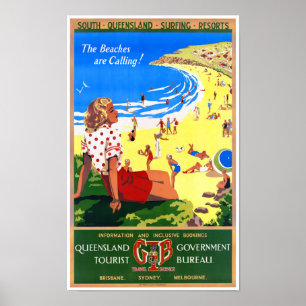 Australie Poster Vintage voyage restauré
