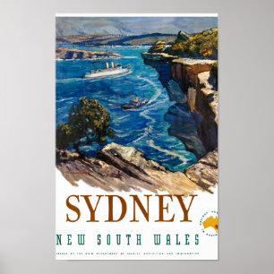 Australie Poster Vintage voyage restauré