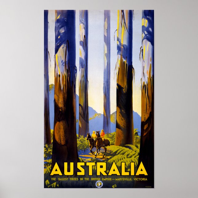 Australie Poster Vintage voyage restauré (Devant)