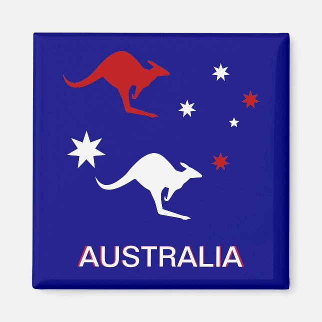 Australie Roo and Cross Frigo Magnet (Devant)