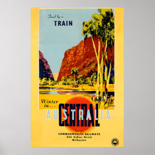 Australie Voyage 1918 AFFICHE IMPRIMÉE A5-A1 Vinta