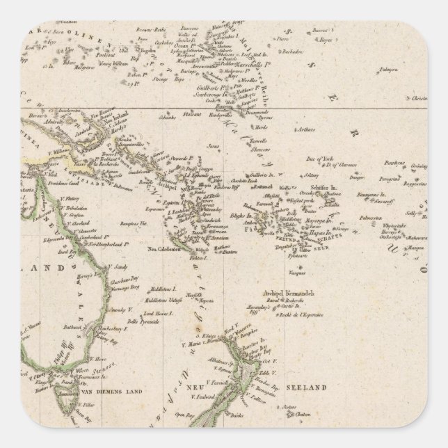Australien 10 quadratischer aufkleber (Vorderseite)