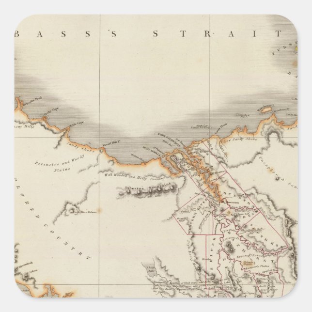Australien 12 quadratischer aufkleber (Vorderseite)