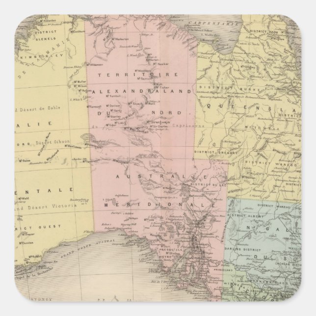 Australien 3 quadratischer aufkleber (Vorderseite)