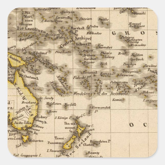 Australien 9 quadratischer aufkleber (Vorderseite)