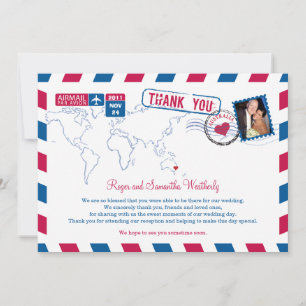 Australien Air Mail Wedding Vielen Dank Dankeskarte