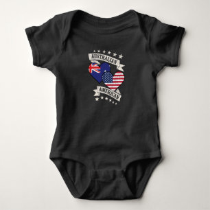 Australien American Heart Flags Australien Amerika Baby Strampler