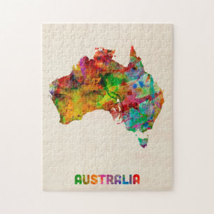Australien-Aquarell-Karte