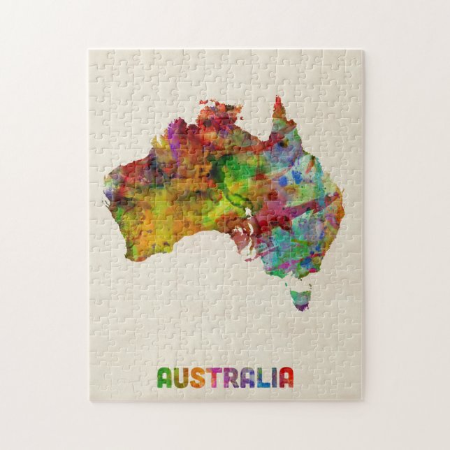Australien-Aquarell-Karte (Vertikal)
