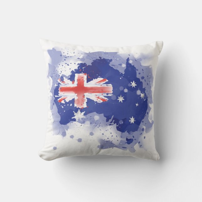Australien-Aquarell-Karte Kissen (Vorderseite)