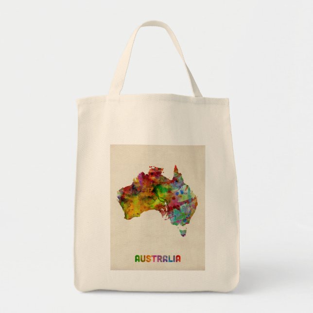 Australien-Aquarell-Karte Tragetasche (Vorne)