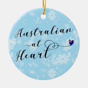Australien au coeur, ornement d'arbre de Noël