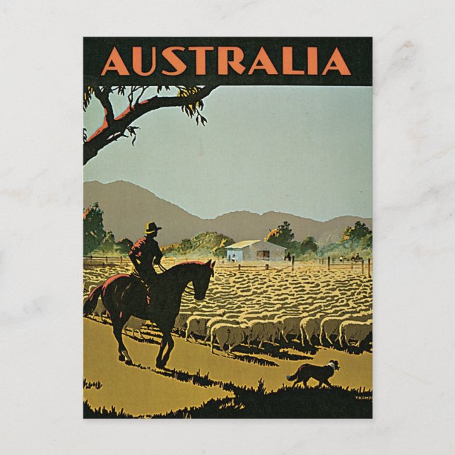Australien auf der Sun Vintage Reise Postkarte (Vorderseite)