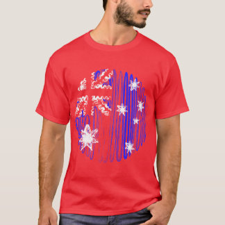 Australien auf rotem T-Shirt