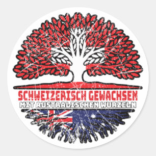 Australien Australisch Schweizer Schweiz Baum Runder Aufkleber