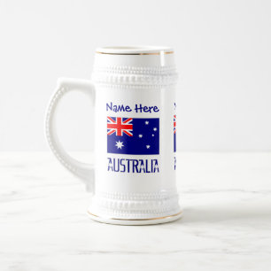 Australien Australische Flagge Blau Personalisiert Bierglas
