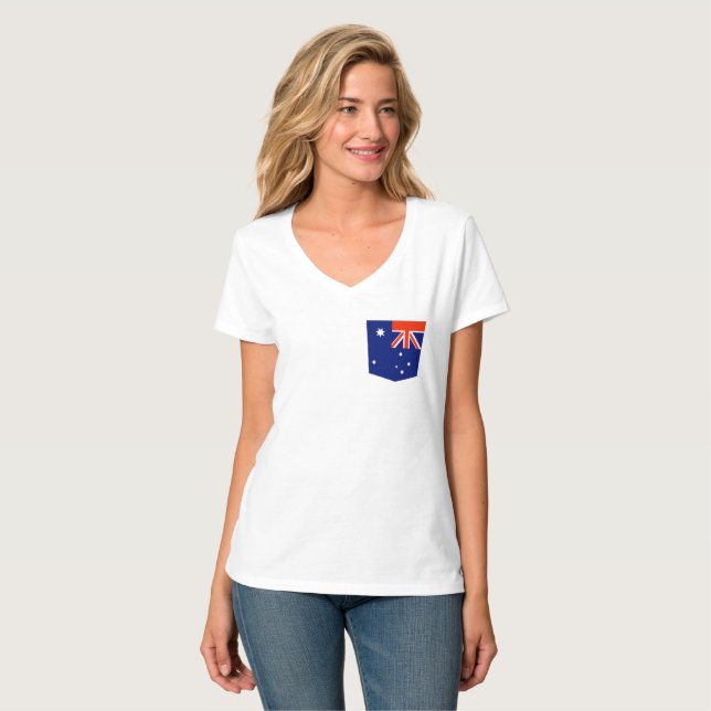 Australien, Australische Flagge Fake Pocket T-Shirt (Vorderseite Vollansicht)