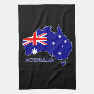 Australien Australische Flagge Karte Reisen Geschirrtuch