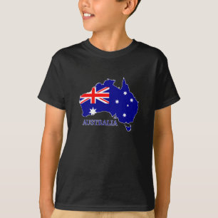 Australien Australische Flagge Karte Reisen T-Shirt