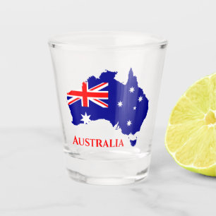 Australien - australische Flaggenkarte Schnapsglas