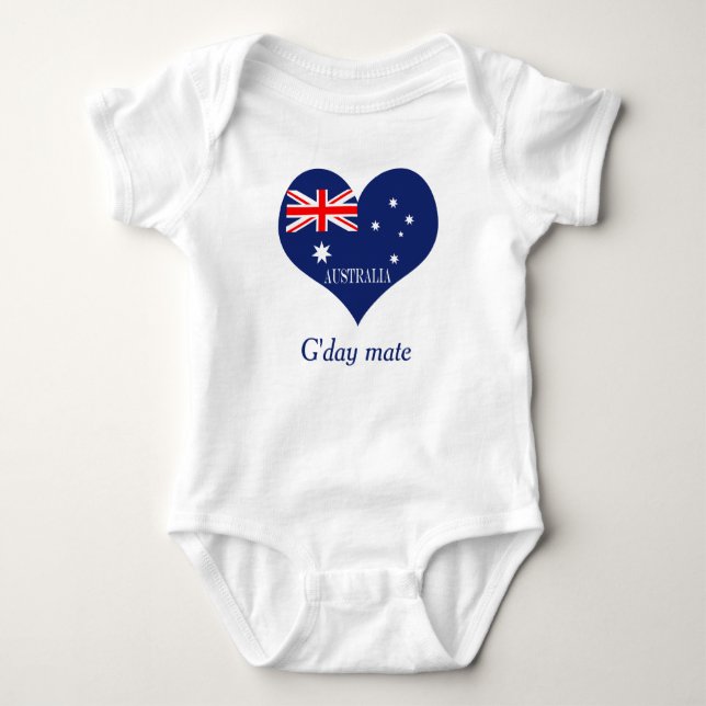 Australien - Australische Herzflagge Baby Strampler (Vorderseite)